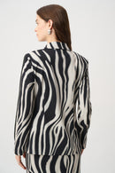 Animal Print Blazer - Black/off White