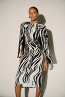 Animal Print Blazer - Black/off White