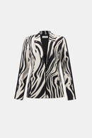 Animal Print Blazer - Black/off White