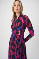 Animal Print Wrap Dress - Black/multi