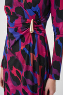 Animal Print Wrap Dress - Black/multi