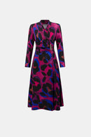Animal Print Wrap Dress - Black/multi