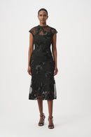 Embellished Trumpet Dress - Black