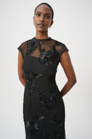 Embellished Trumpet Dress - Black