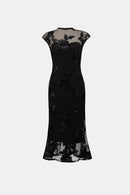 Embellished Trumpet Dress - Black