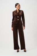 Velvet Fitted Blazer - Mahogany