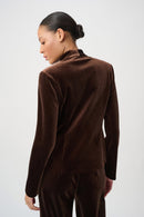 Velvet Fitted Blazer - Mahogany