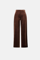 Velvet Wide-Leg Trousers - Mahogany
