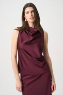 Satin Sleeveless Top - Elderberry