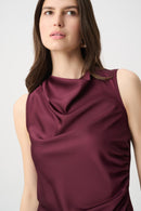 Satin Sleeveless Top - Elderberry