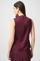 Satin Sleeveless Top - Elderberry
