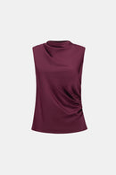 Satin Sleeveless Top - Elderberry