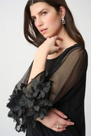 Embellished Sleeve Top - Black