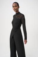 Lace Wide-Leg Jumpsuit - Black