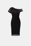 Lace Off-Shoulder Dress - Black