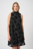Floral Trapeze Dress - Black