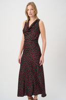 Polka Dot Satin Dress - Black/deep Cherry