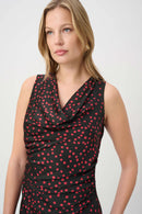 Polka Dot Satin Dress - Black/deep Cherry
