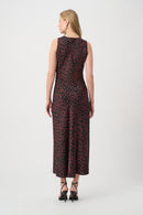 Polka Dot Satin Dress - Black/deep Cherry