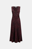 Polka Dot Satin Dress - Black/deep Cherry