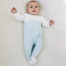 Luka Train Babygrow - Pale Blue