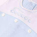 Luka Train Babygrow - Pale Blue