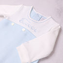 Luka Train Babygrow - Pale Blue
