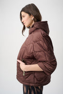 Hooded Cocoon Jacket - Mahogany