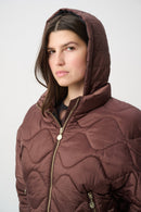 Hooded Cocoon Jacket - Mahogany