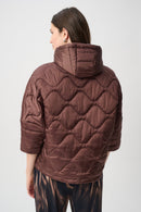 Hooded Cocoon Jacket - Mahogany