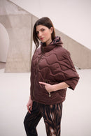 Hooded Cocoon Jacket - Mahogany