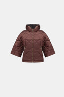 Hooded Cocoon Jacket - Mahogany