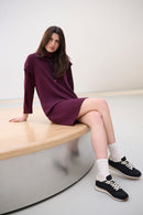 Drawstring Dress - Elderberry