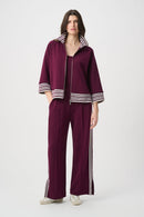 Pin-Tuck Wide-Leg Jogger - Elderberry