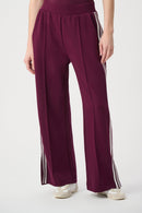 Pin-Tuck Wide-Leg Jogger - Elderberry