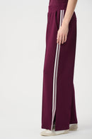 Pin-Tuck Wide-Leg Jogger - Elderberry