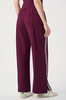 Pin-Tuck Wide-Leg Jogger - Elderberry