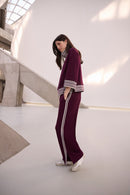 Pin-Tuck Wide-Leg Jogger - Elderberry