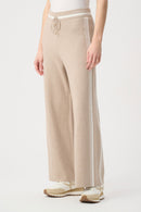Wide-Leg Sweater Pants - Fawn Melange/winter White