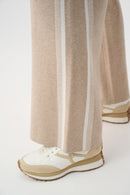 Wide-Leg Sweater Pants - Fawn Melange/winter White