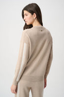 Striped Sleeve Jacket - Fawn Melange/winter White