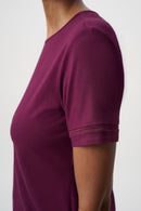Stripe Band Crewneck Tee - Elderberry