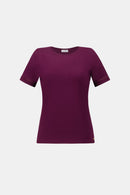 Stripe Band Crewneck Tee - Elderberry