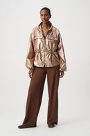 Metallic Cocoon Jacket - Palladium