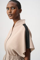 Rhinestone Trim Jacket - Fawn