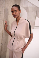Rhinestone Trim Jacket - Fawn