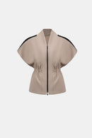 Rhinestone Trim Jacket - Fawn