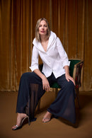 Double Lapel Collar Blouse - Vanilla