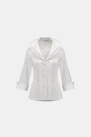 Double Lapel Collar Blouse - Vanilla