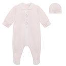 Loretta Floral Babygrow & Hat - Pale Pink